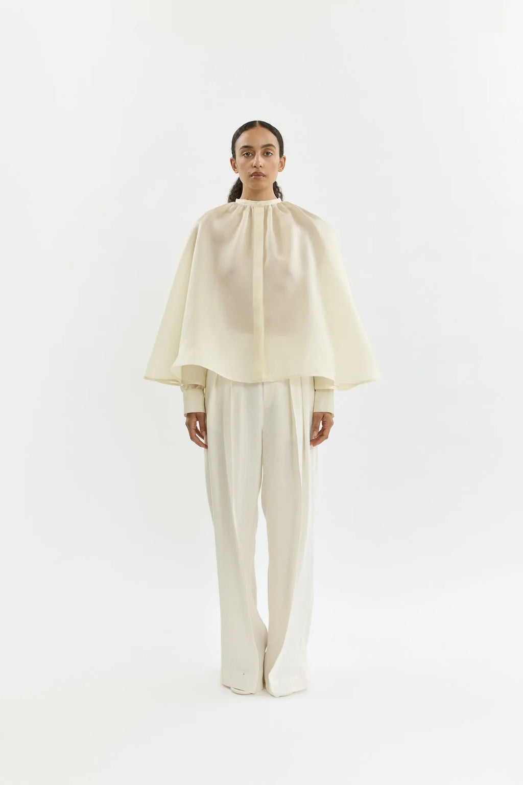 Bernadette blouse | Cream - Organza silk