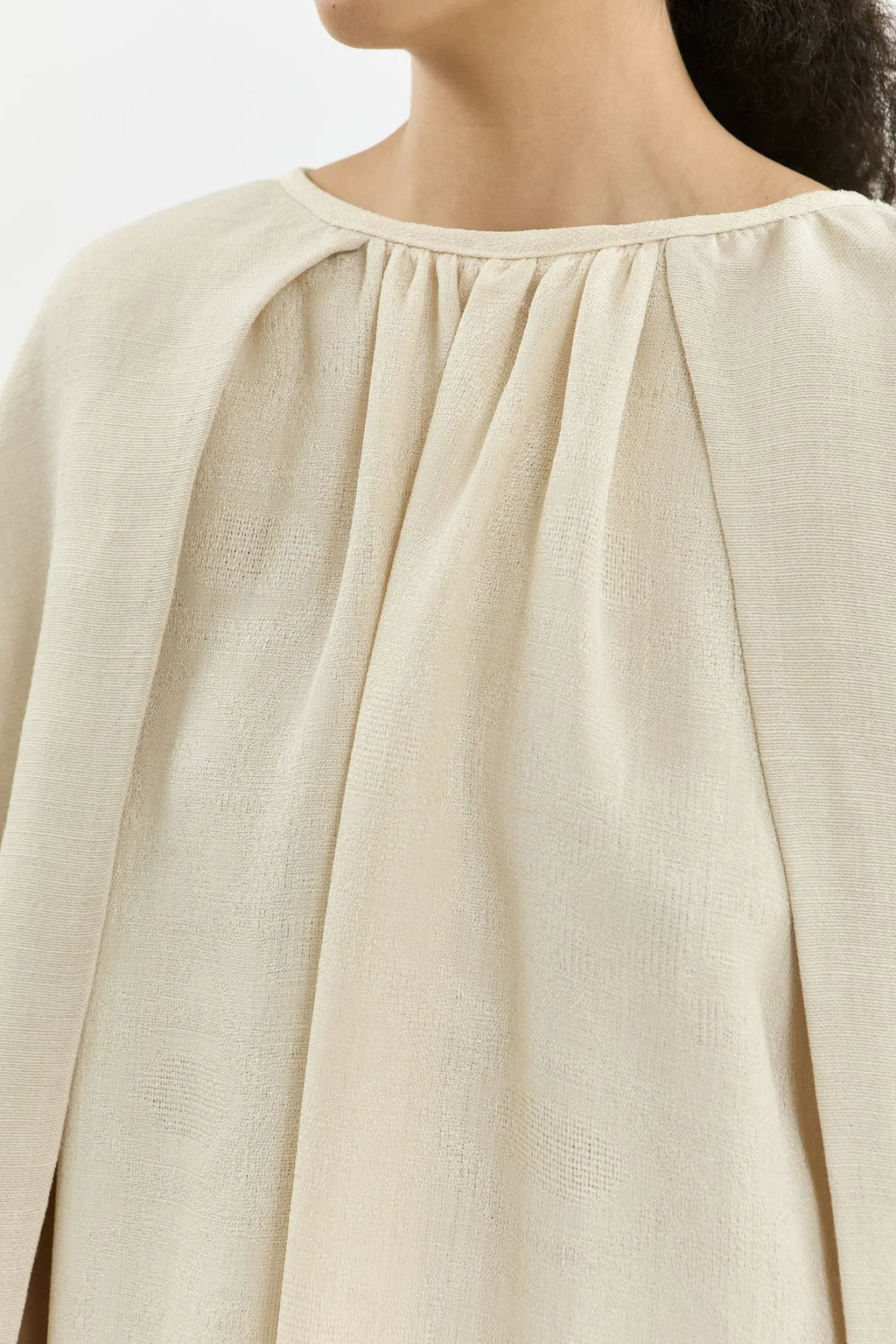 Bruna dress | Cream - Jute silk blend