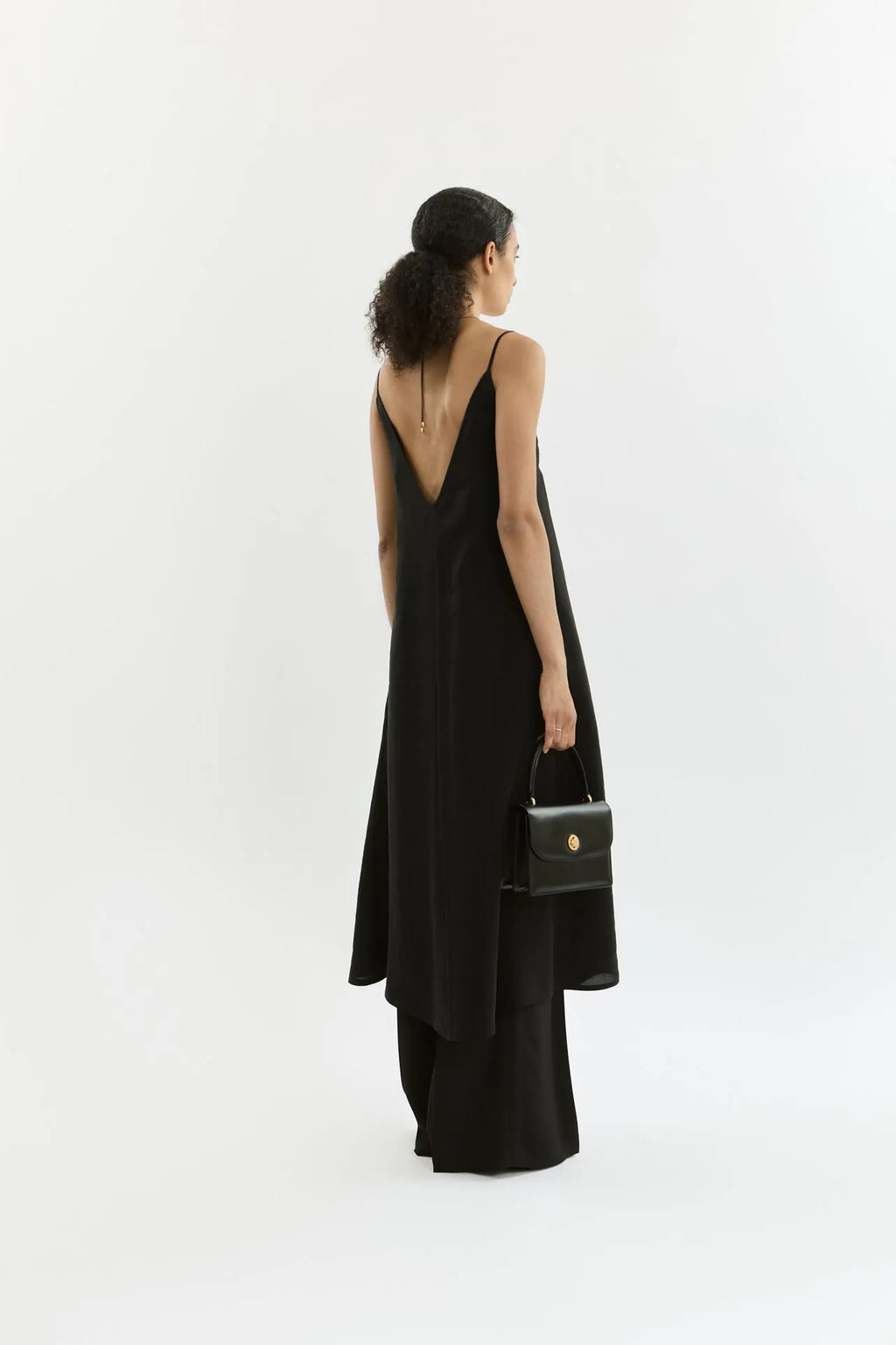 Callie slipdress | Black - Linen silk blend