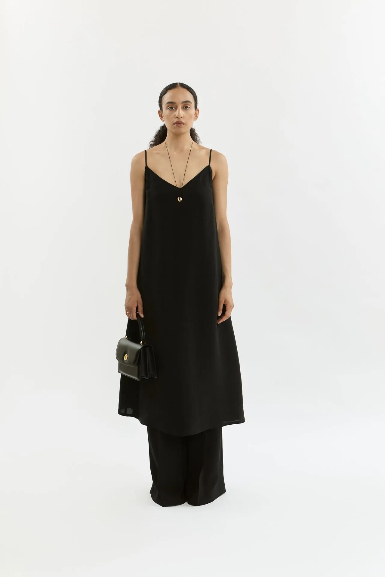 Callie slipdress | Black - Linen silk blend