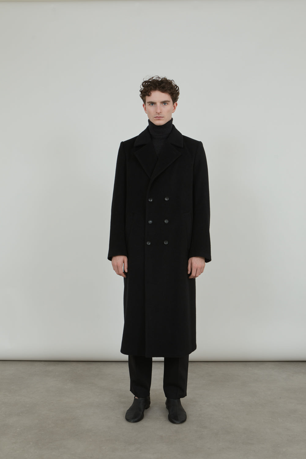 La Collection Achilles Coat Black Cashmere