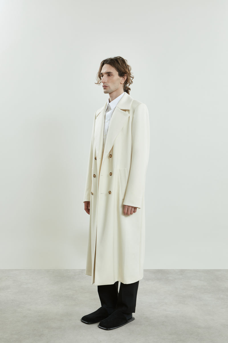 Achilles coat | Off white - Virgin wool