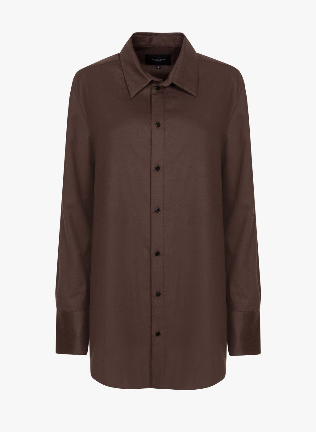 Adam shirt | Chocolate - Wool-cashmere blend