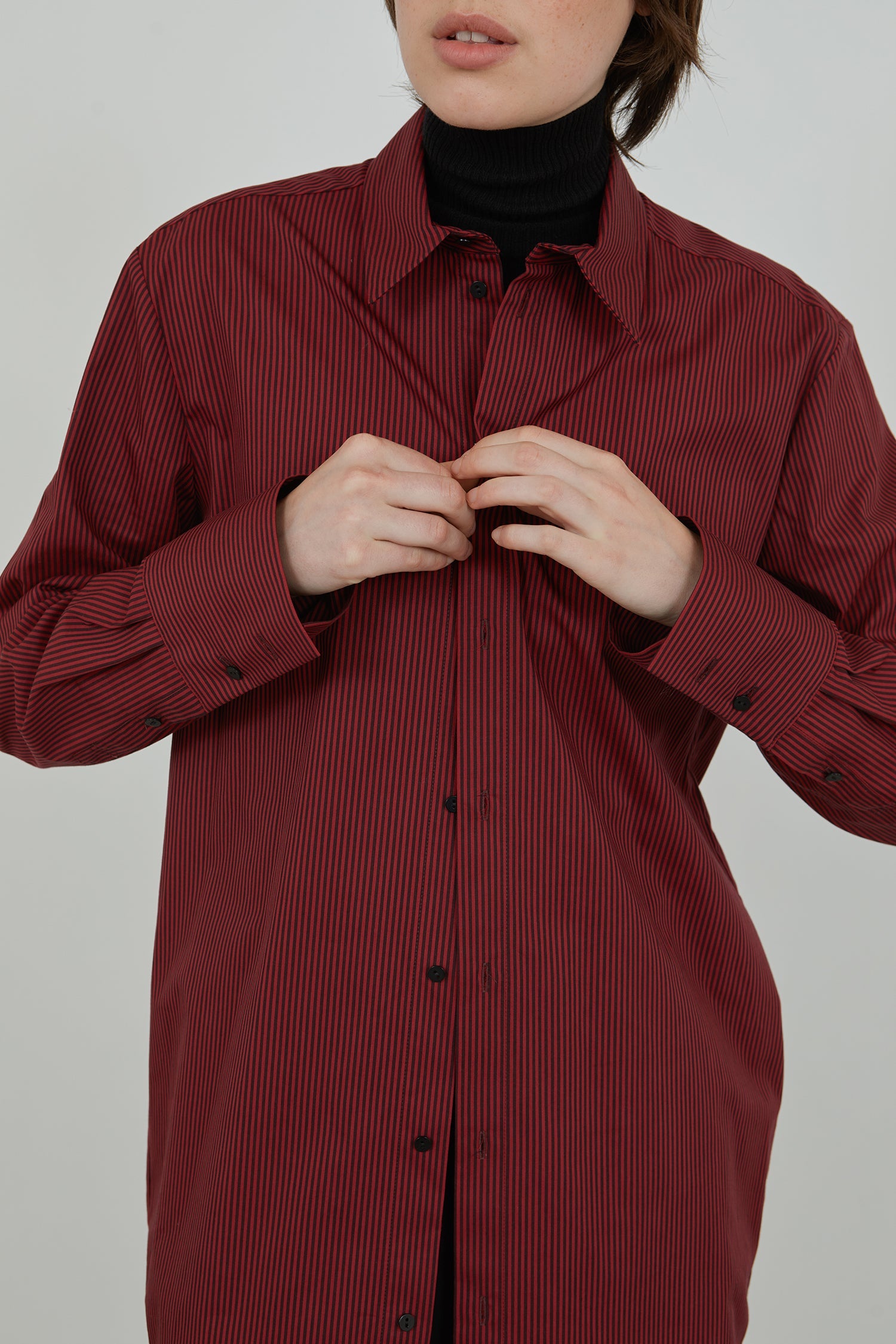 Adam shirt | Striped red black - Cotton