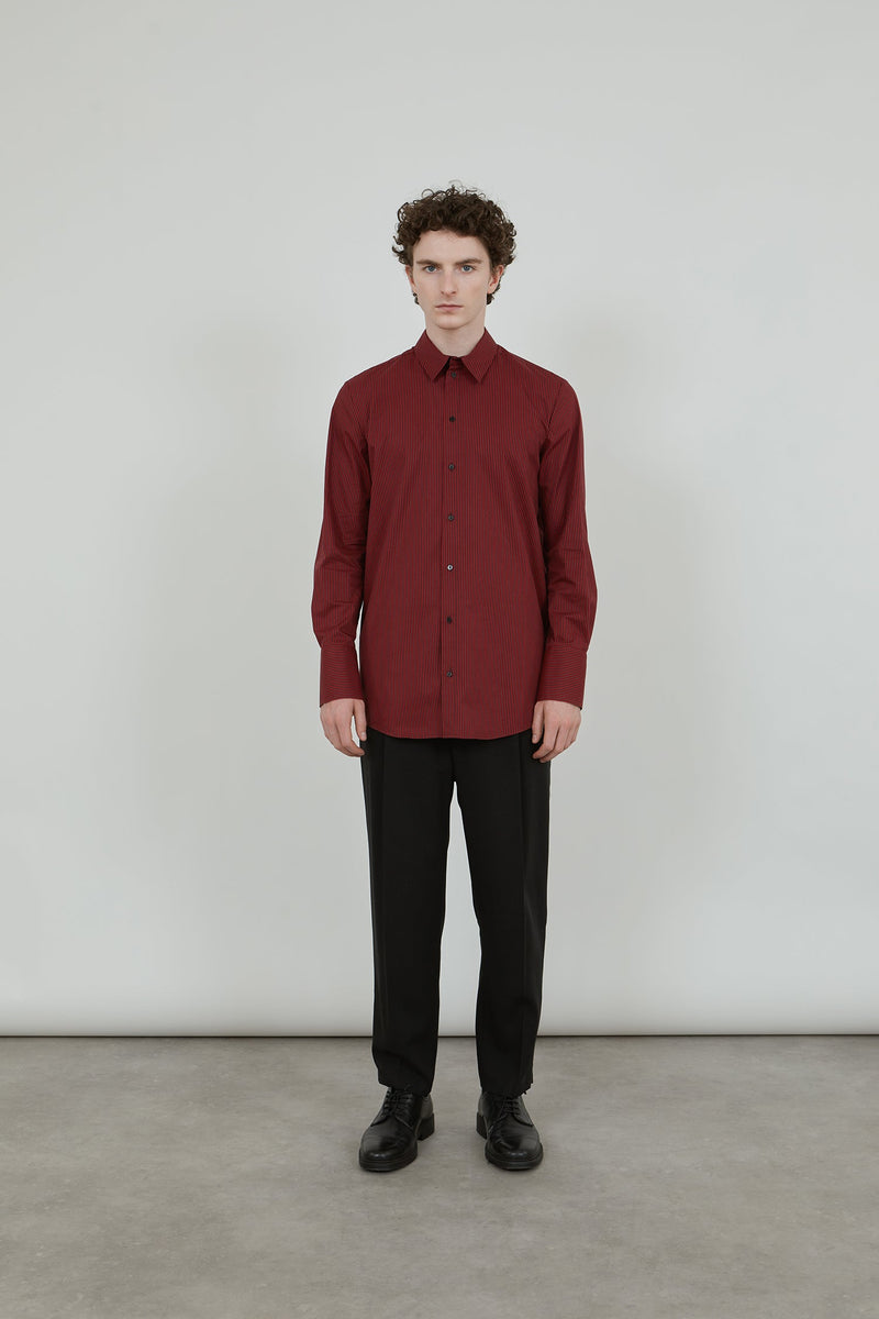 Adam shirt | Striped red black - Cotton