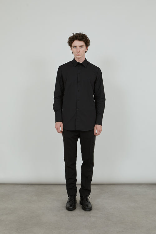 La Collection black cotton poplin shirt for him