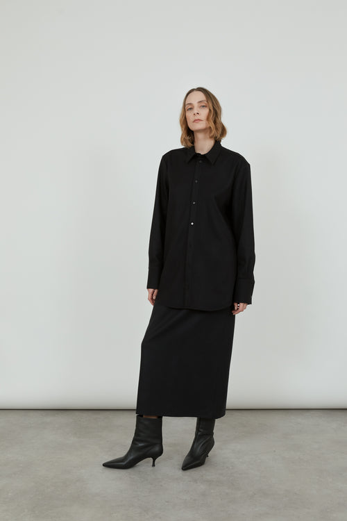 Adam shirt | Black - Virgin wool