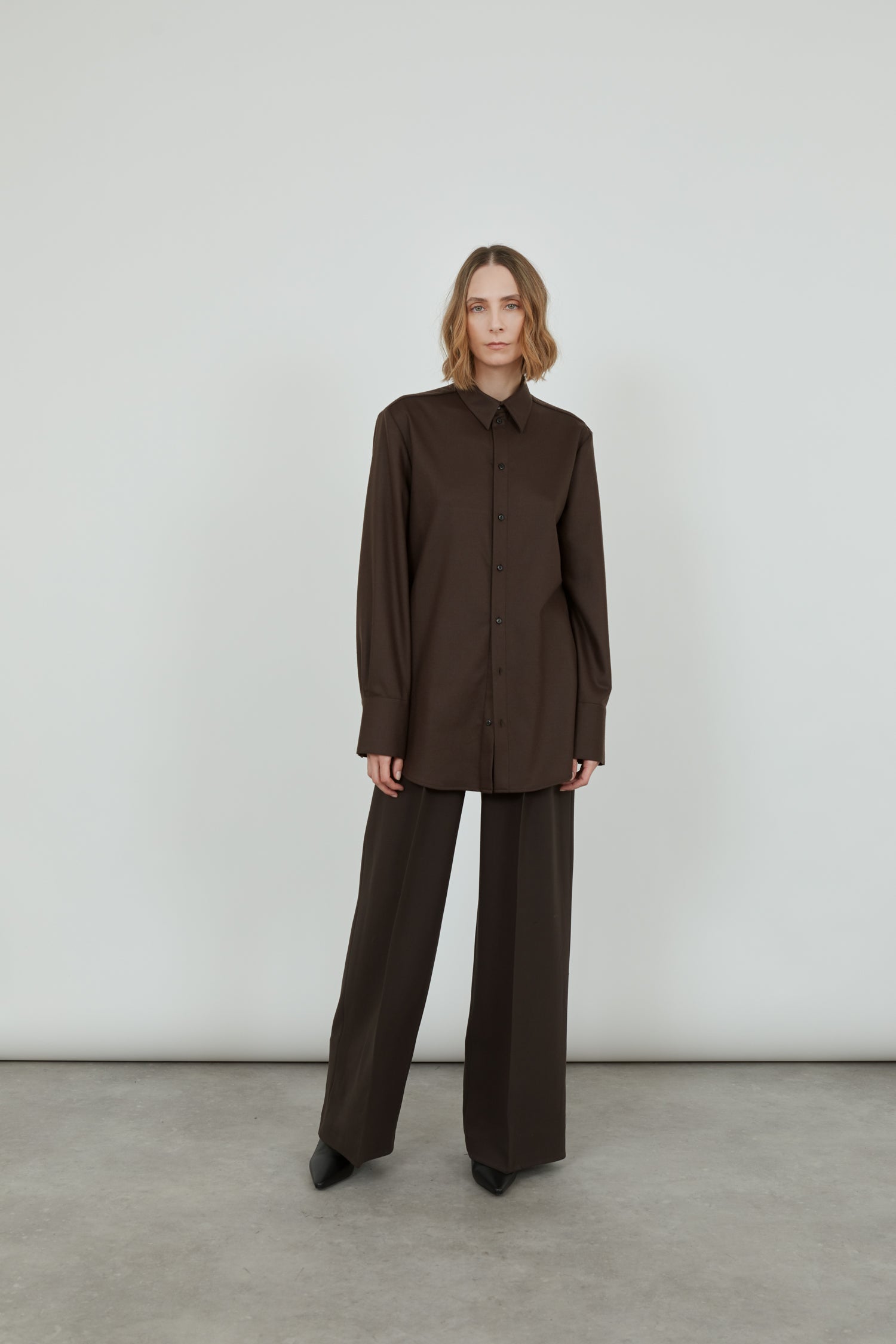 Adam shirt chocolate wool