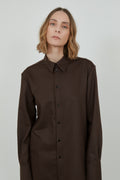 Adam shirt chocolate wool