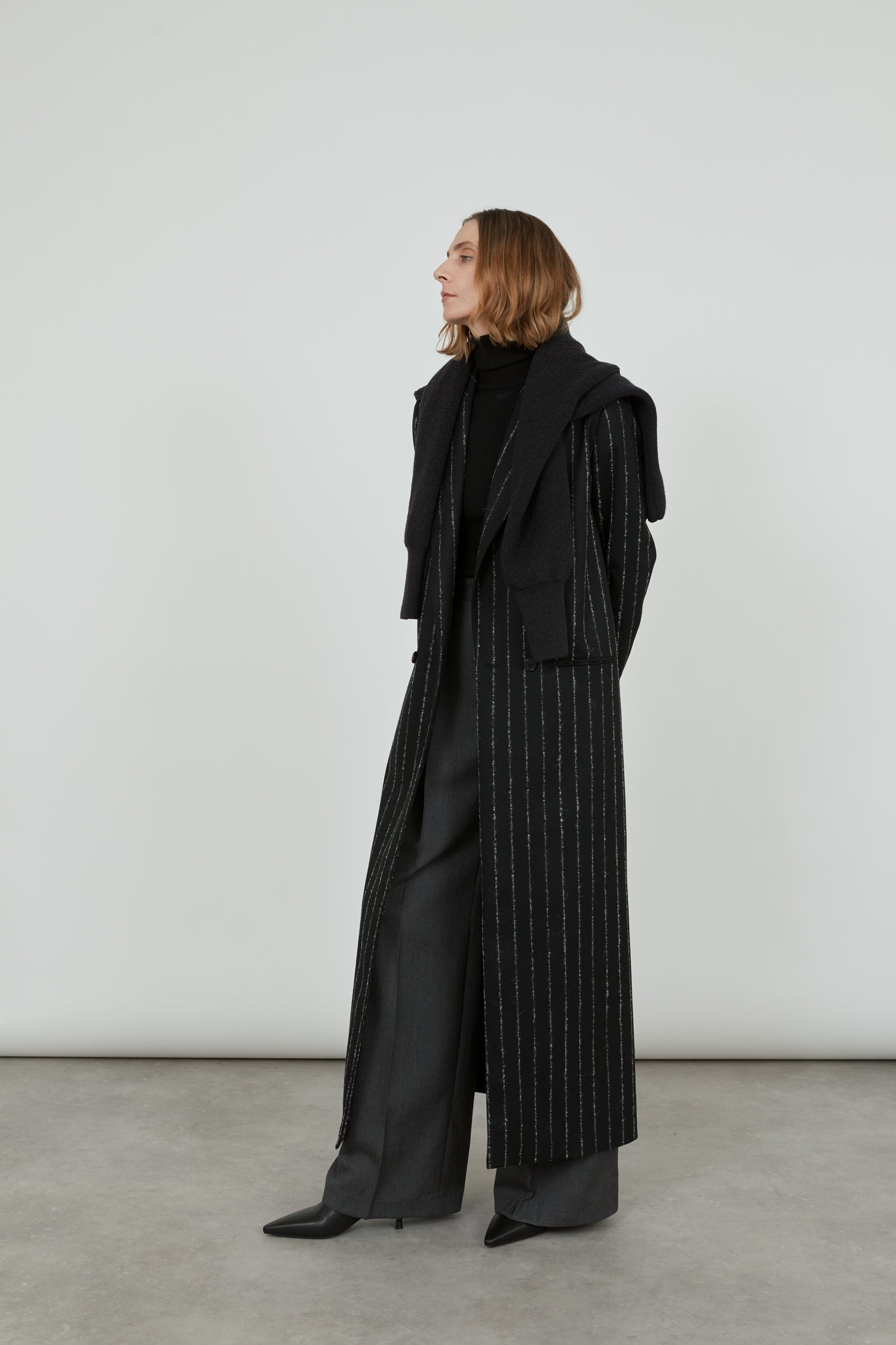 Striped 2025 wool coat