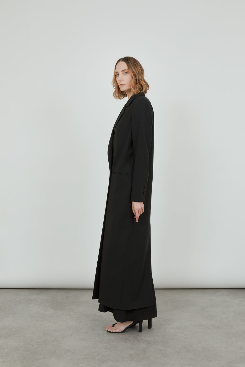 Adeline coat - black - virgin wool