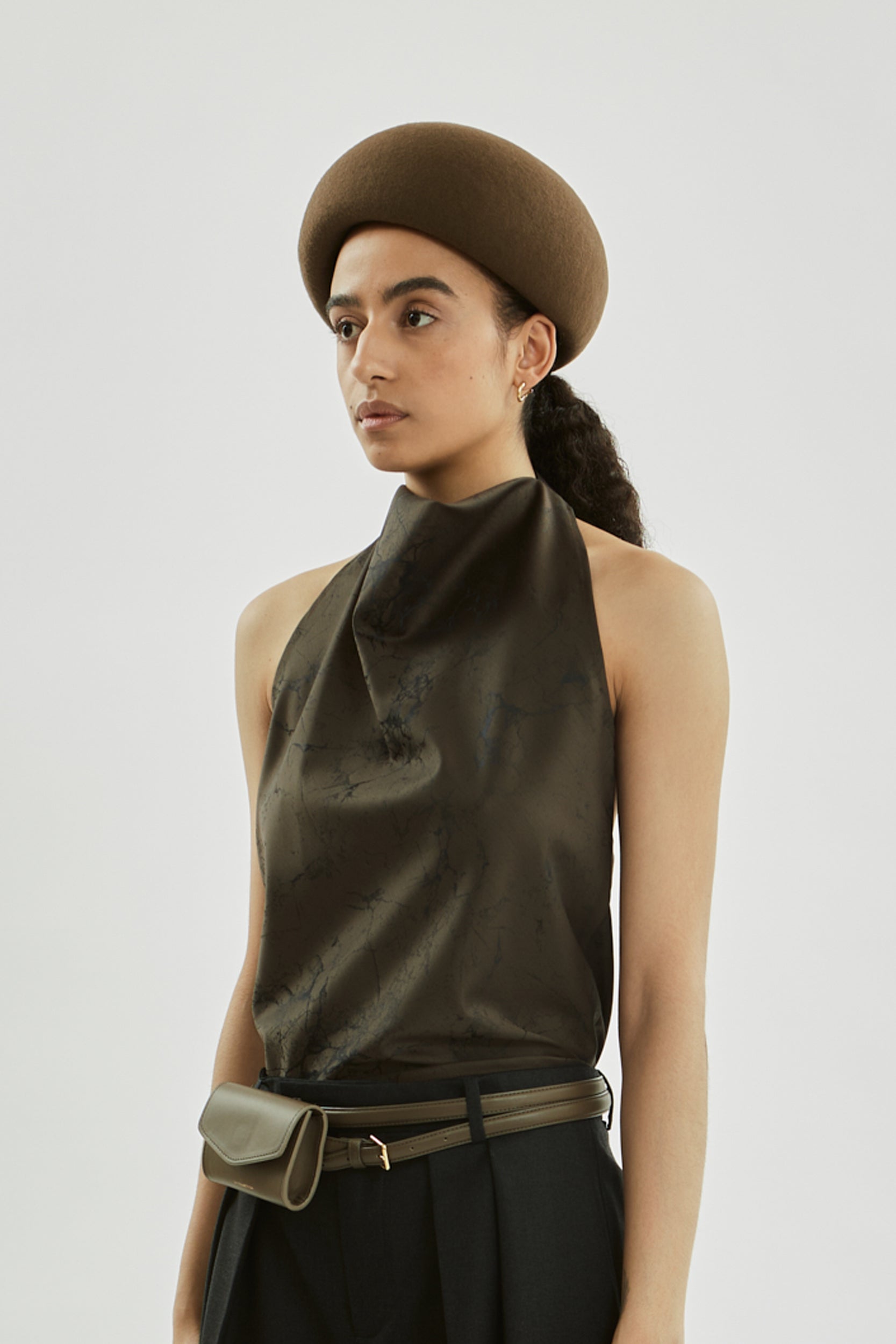 Adila hat | Khaki brown - Wool felt
