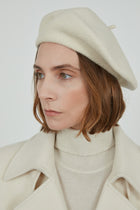 Alain beret | Off White - Felted wool