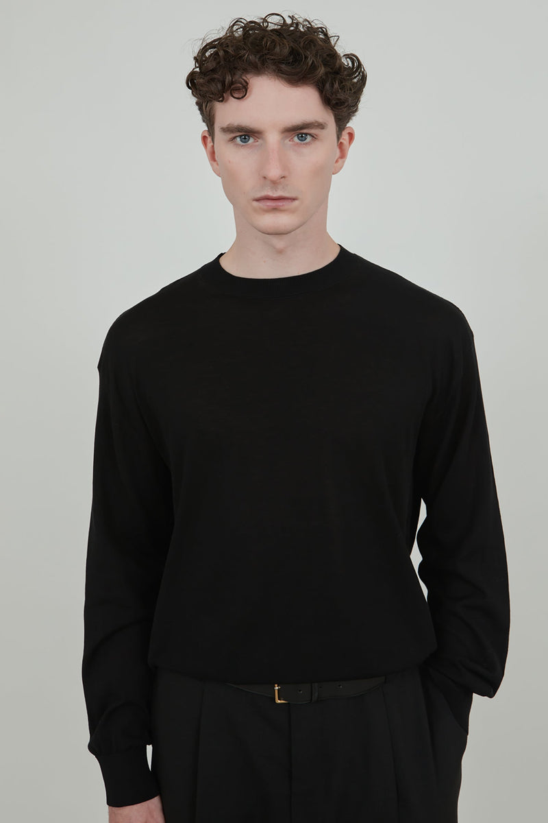 Albert knitted sweater | Black - Cotton