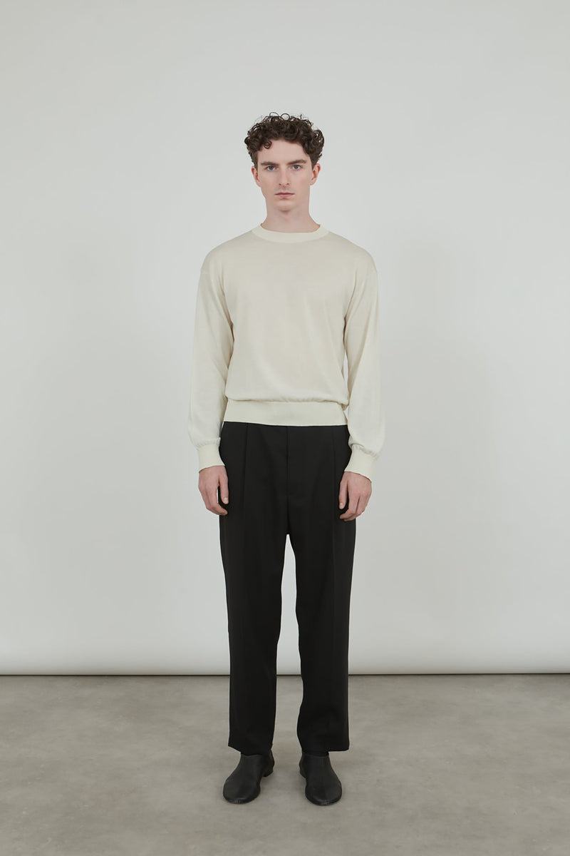 Albert knitted sweater | Off white - Cotton