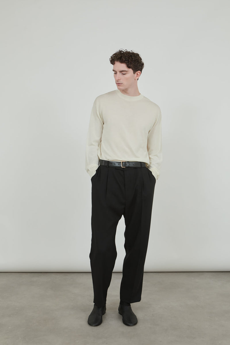 Albert knitted sweater | Off white - Cotton