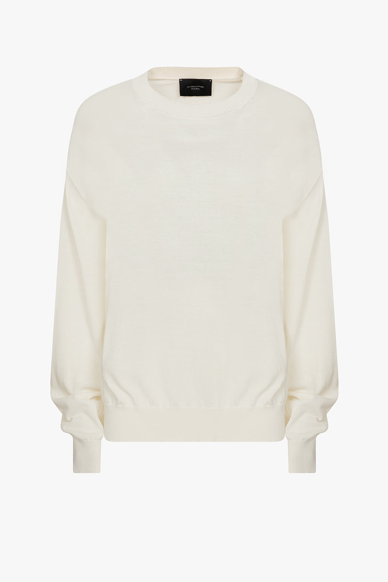 Albert knitted crewneck | Off white - Cotton knit