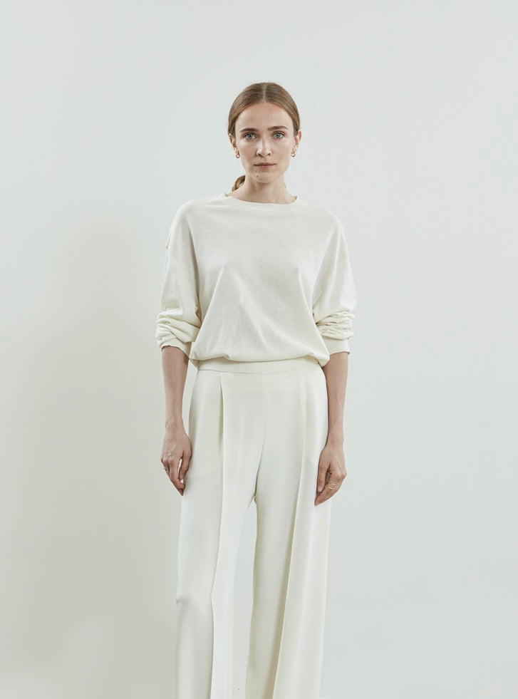 Albert knitted sweater | Off white - Cotton knit