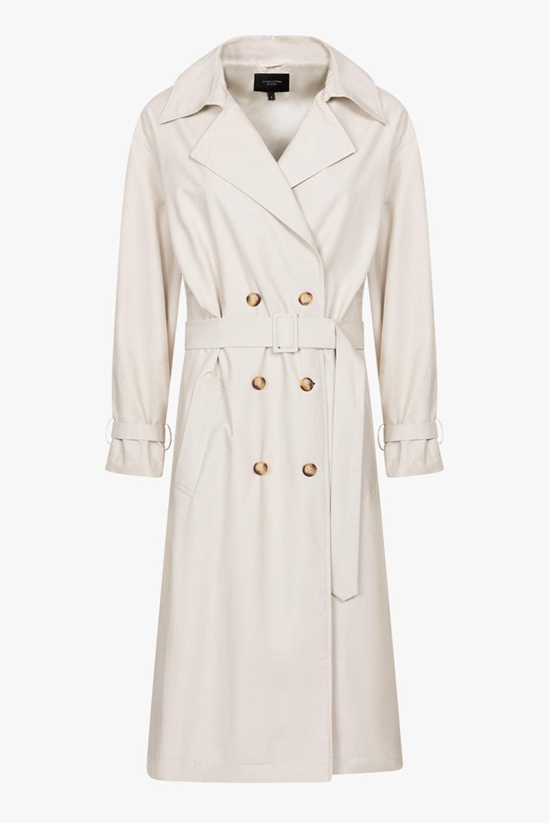 Alex trench coat & Macha scarf | Beige - Water repellent cotton