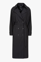 Alex coat & Macha scarf | Black - Water repellent cotton