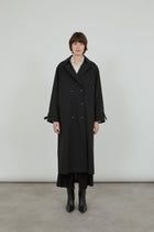 Alex trench coat & Macha scarf | Black - Water repellent cotton