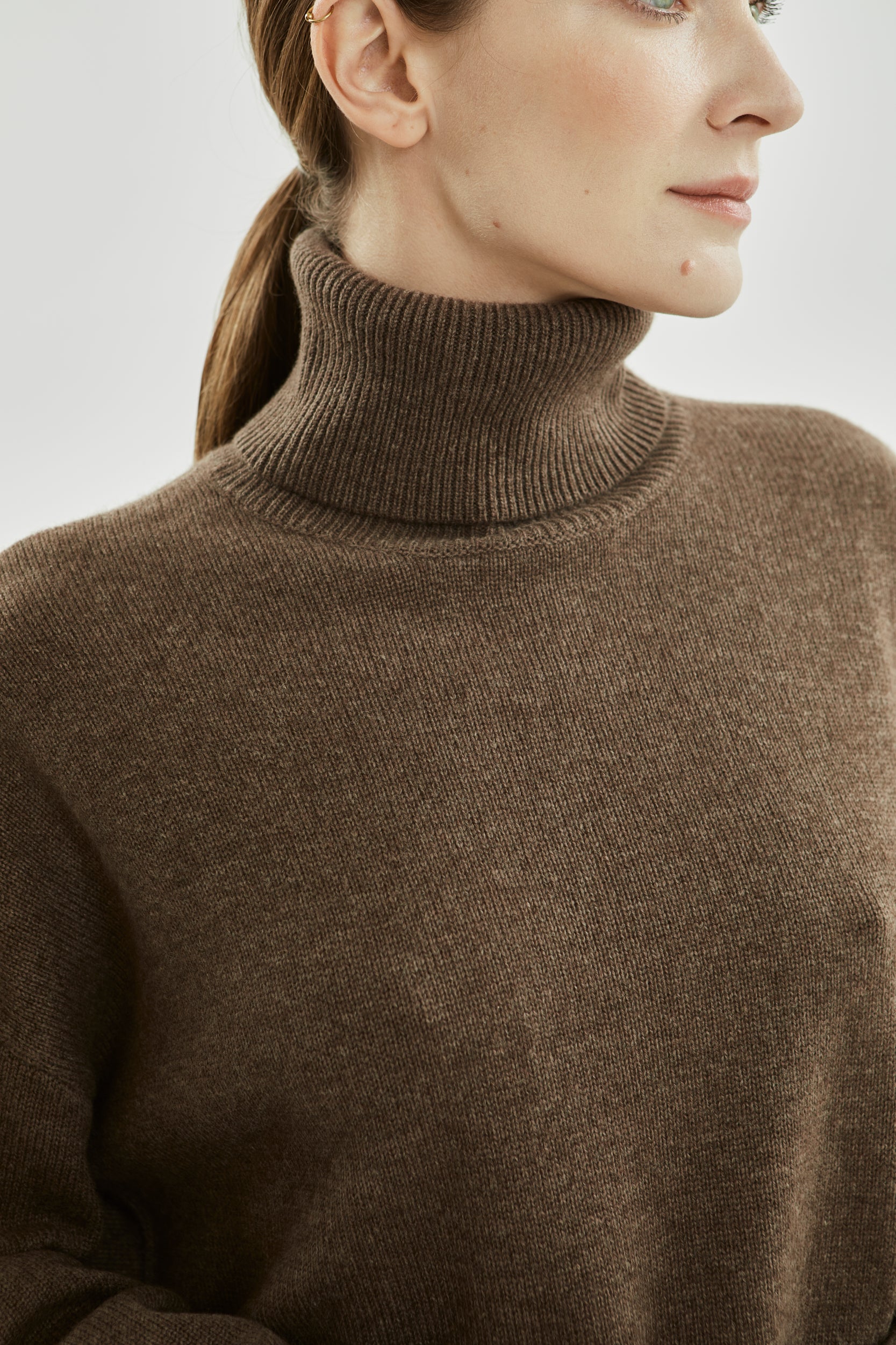 Alicia Knit | Khaki Brown - Cashmere