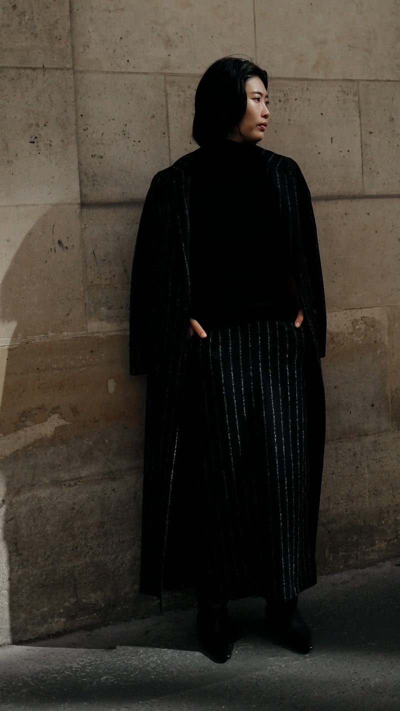 Alvida skirt | Black Striped - Wool
