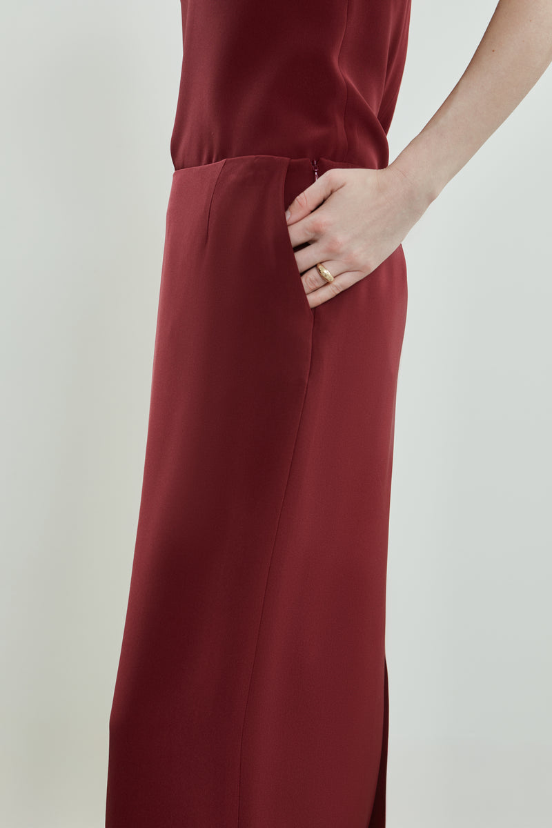 Alvida skirt | Red - Crepe silk