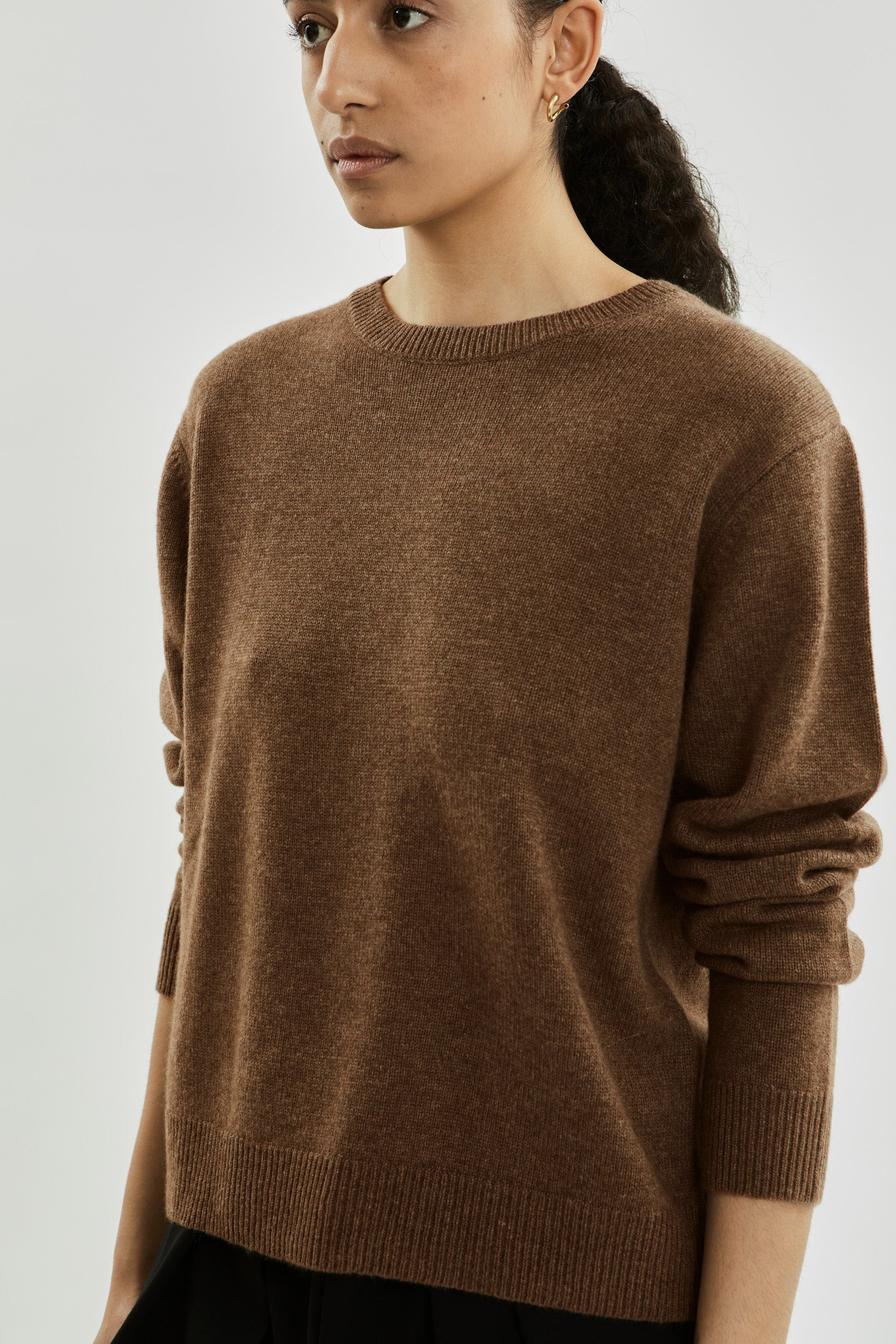 Amana sweater | Khaki brown - Cashmere