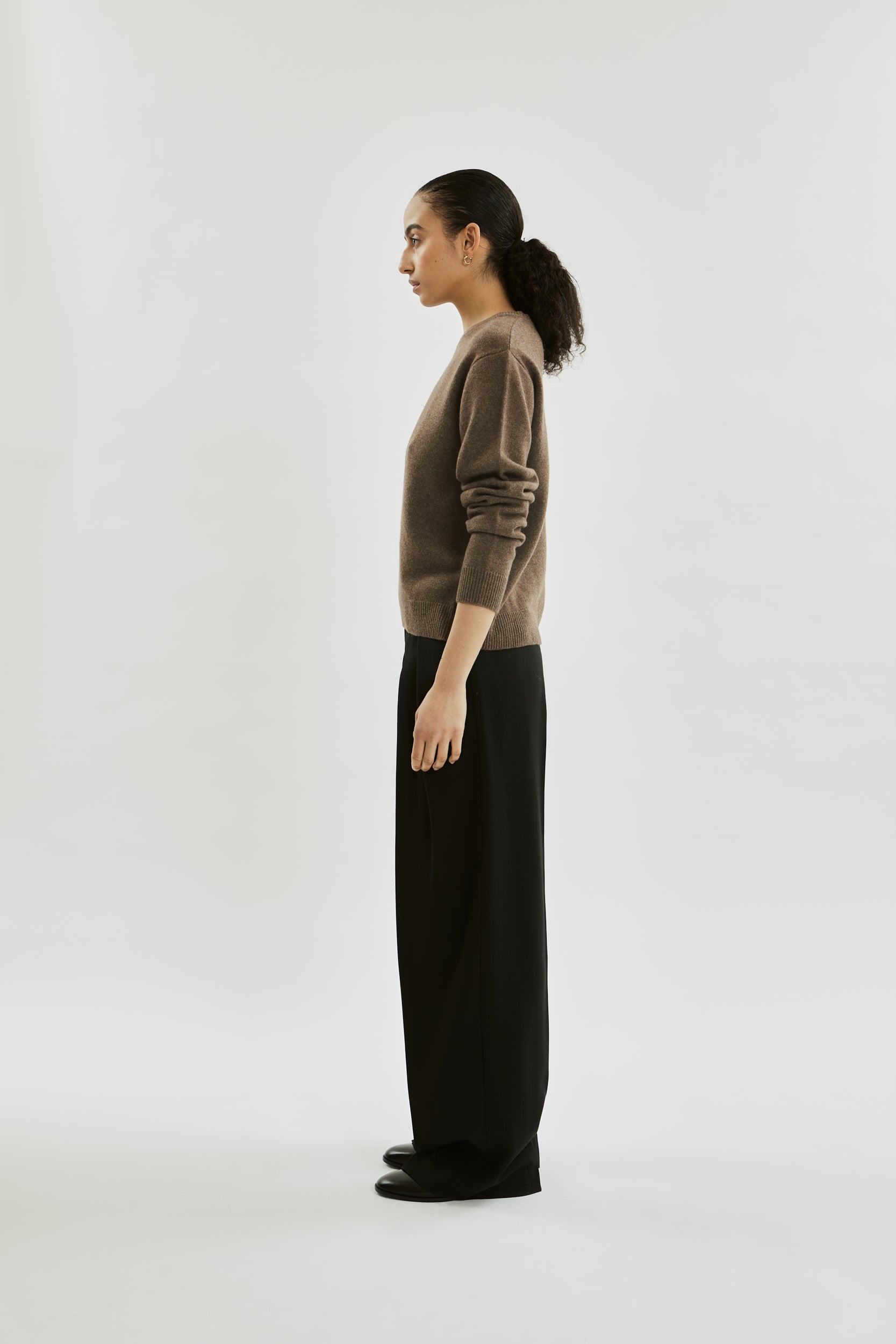 Amana sweater | Khaki brown - Cashmere