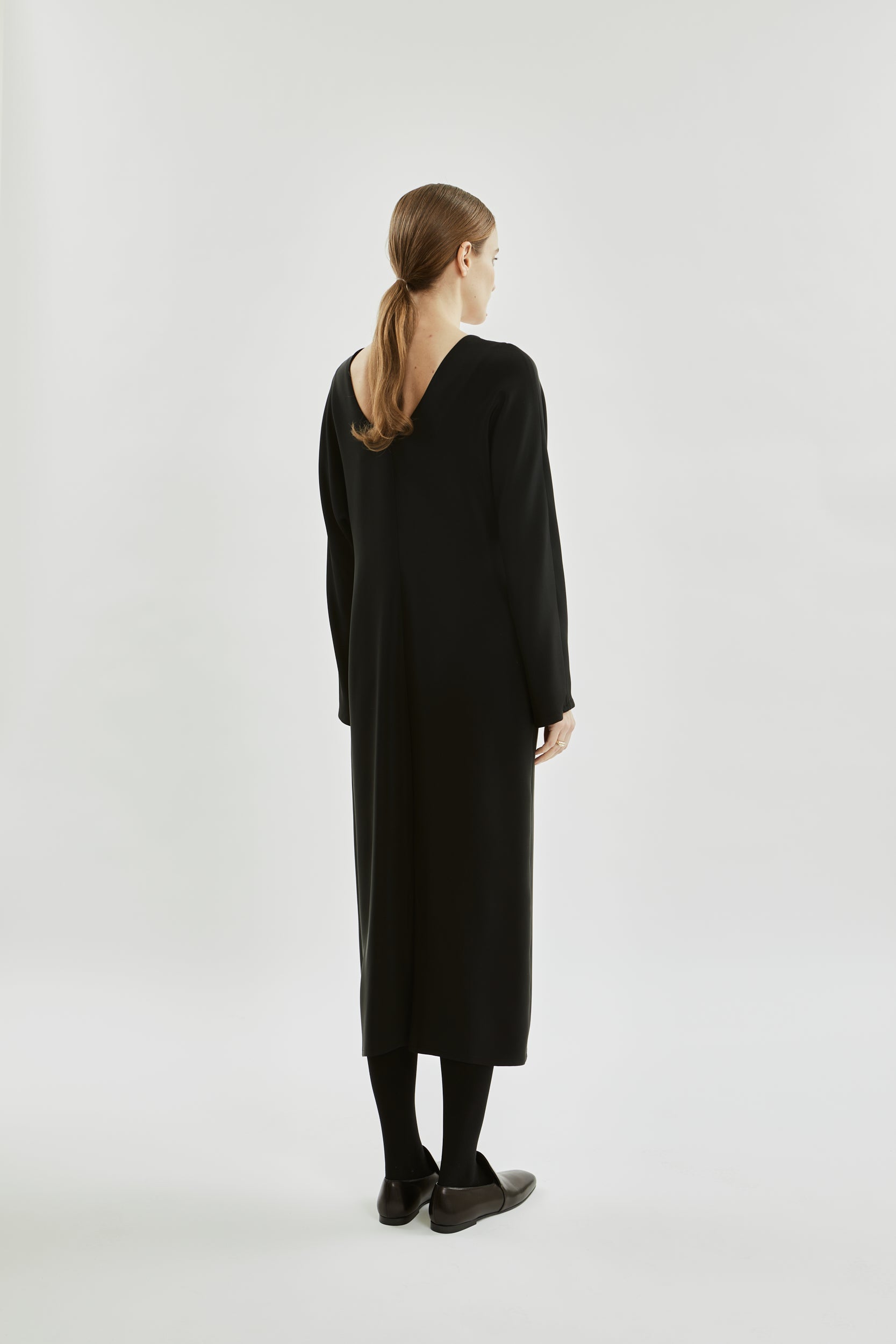 Angelina dress | Black - Crepe silk