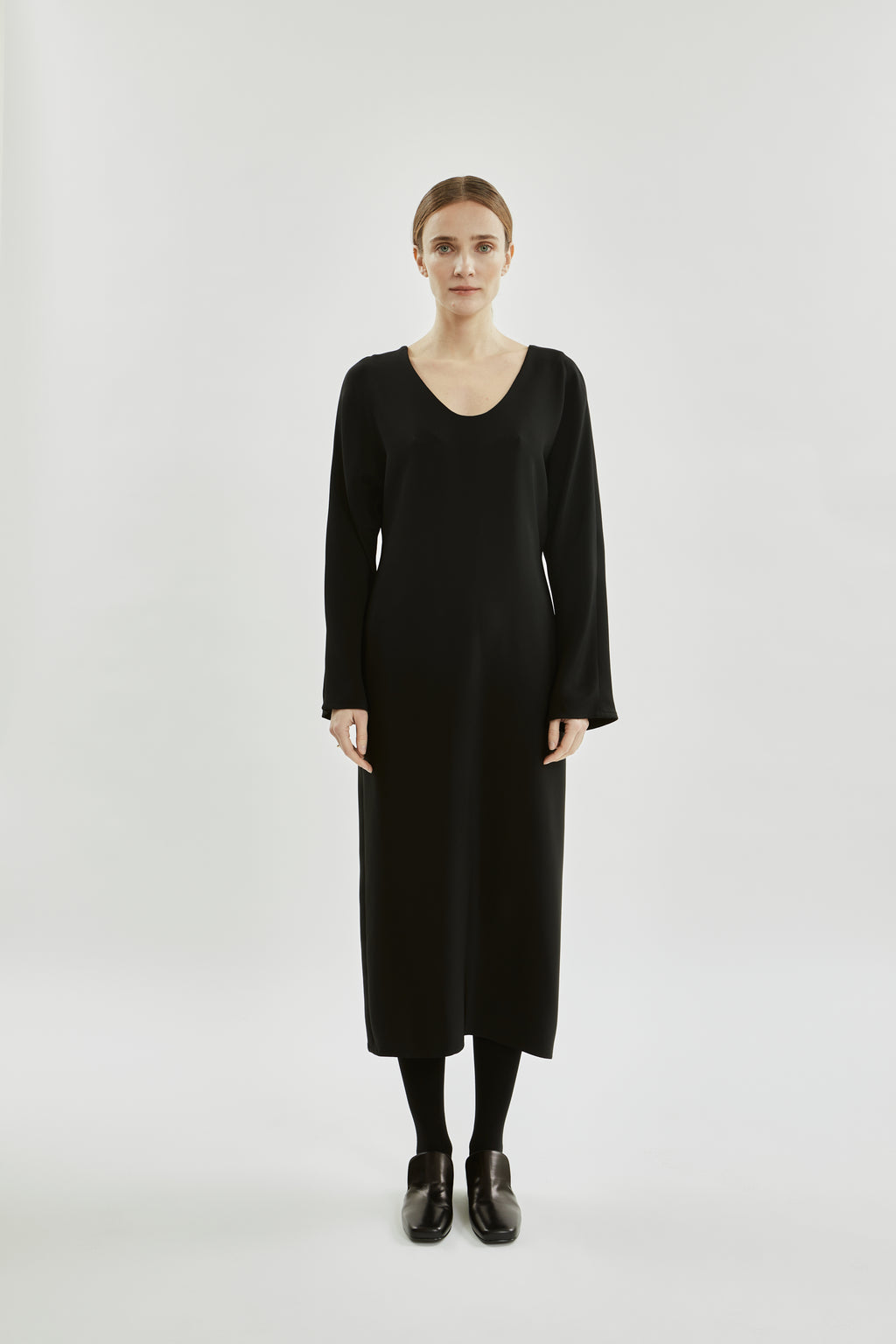 Angelina dress | Black - Crepe silk
