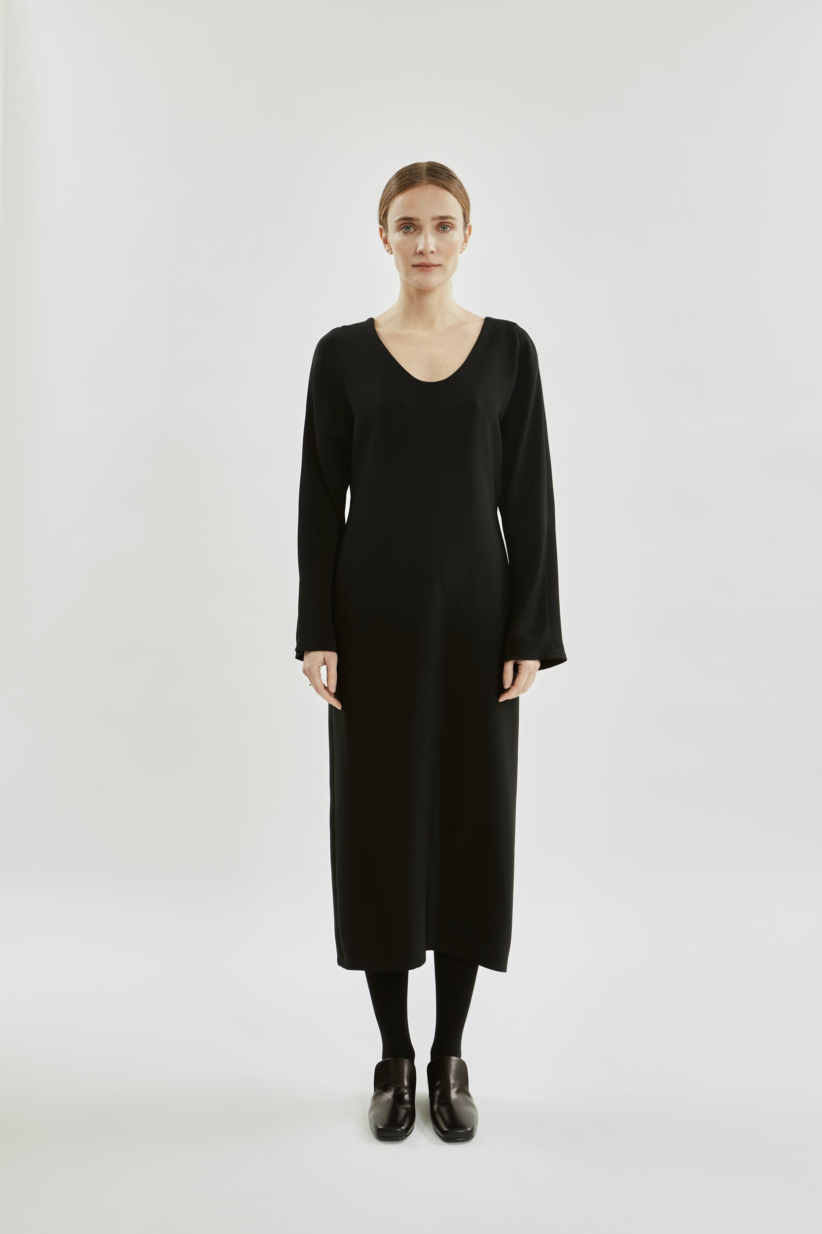 Angelina dress | Black - Crepe silk