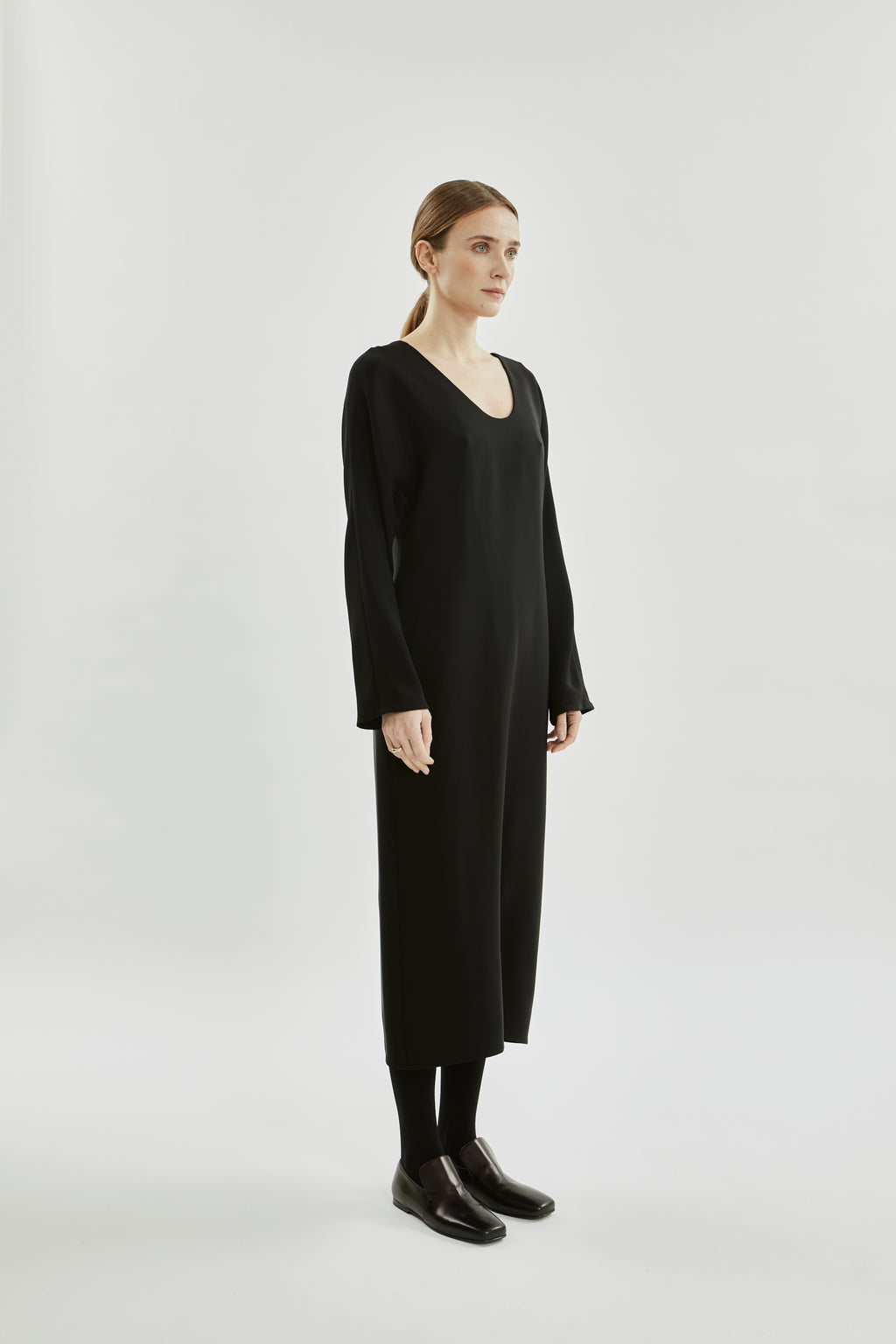 Angelina dress | Black - Crepe silk