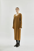 Angelina dress | Bronze - Crepe silk