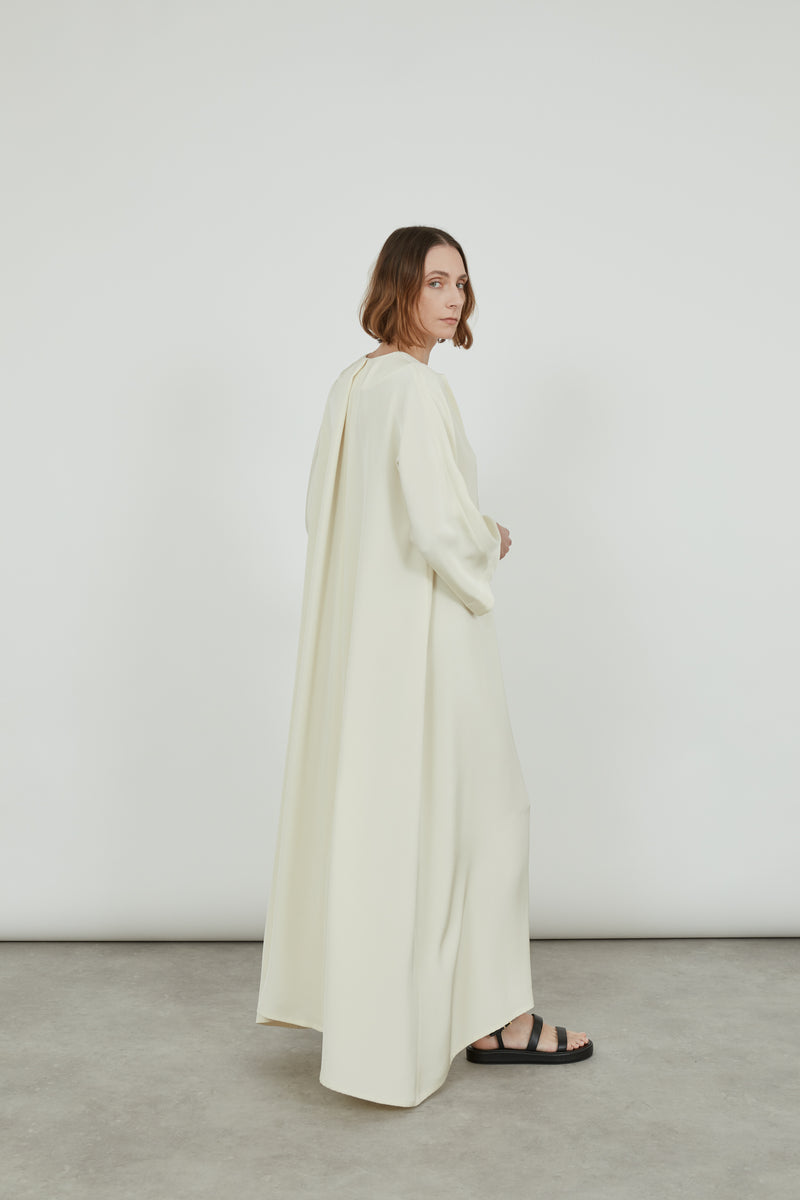 Apollo dress | Off White - Crepe silk