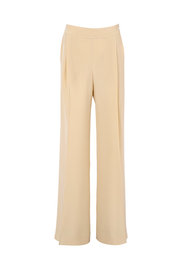 Asami trousers | Butter Yellow - Crepe silk