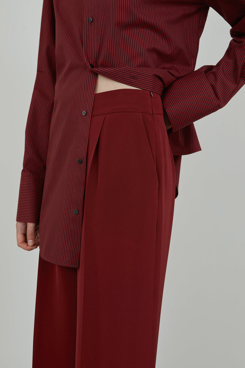 Asami trousers | Red - Crepe silk