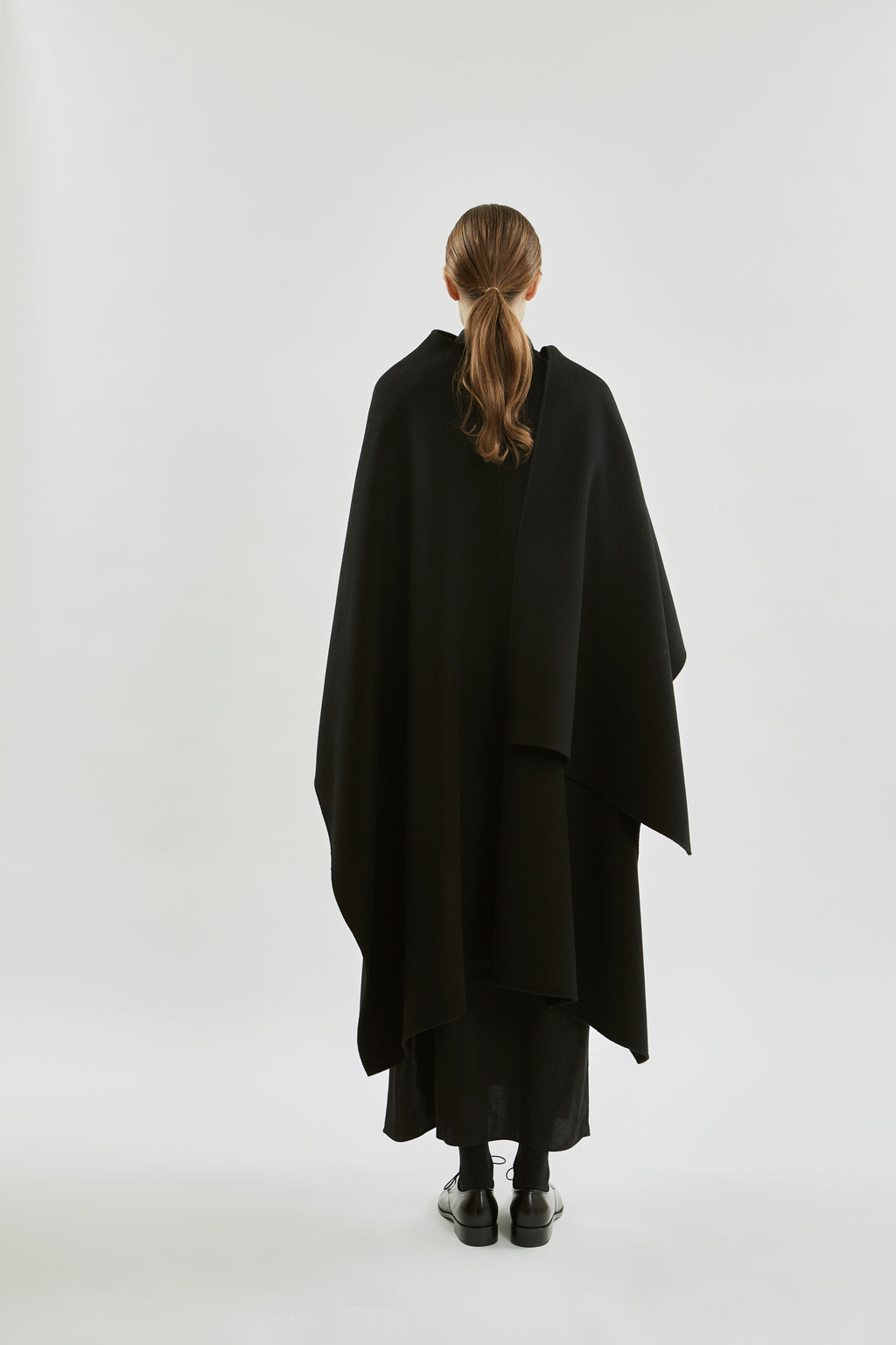 Aspen poncho | Black - Wool cashmere blend