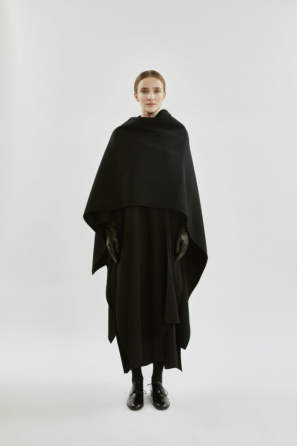 Aspen poncho | Black - Wool cashmere blend