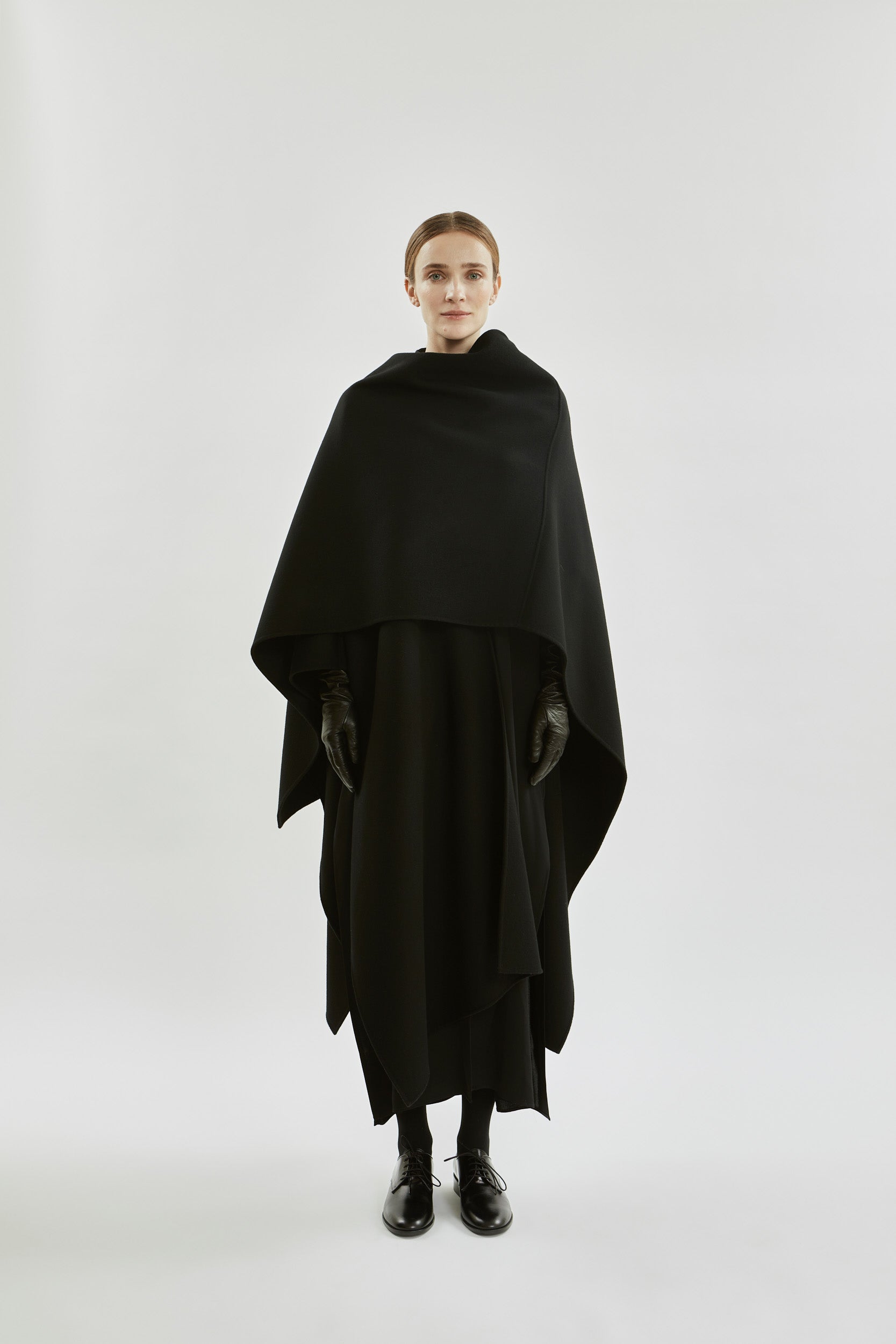 Aspen poncho | Black - Wool cashmere blend