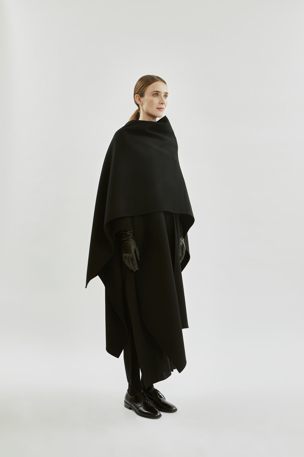 Aspen poncho | Black - Wool cashmere blend