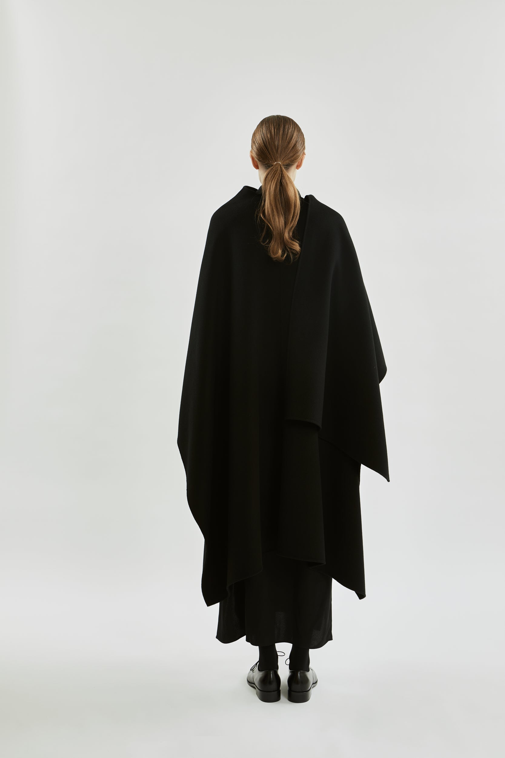 Aspen poncho | Black - Wool cashmere blend