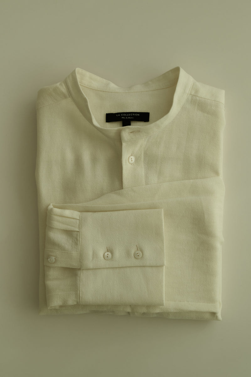 August shirt | Off white - Linen