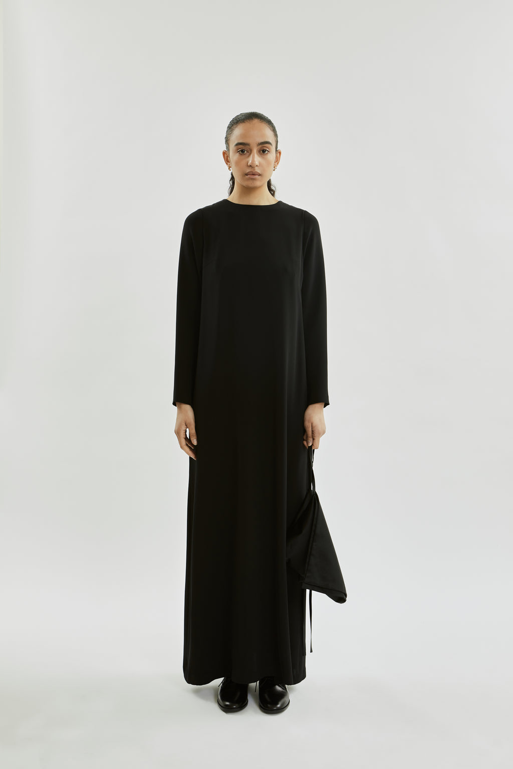 La Collection Beatrice Dress in Black Crepe Silk 00 La Collection Beatrice Dress in Black Crepe Silk 00