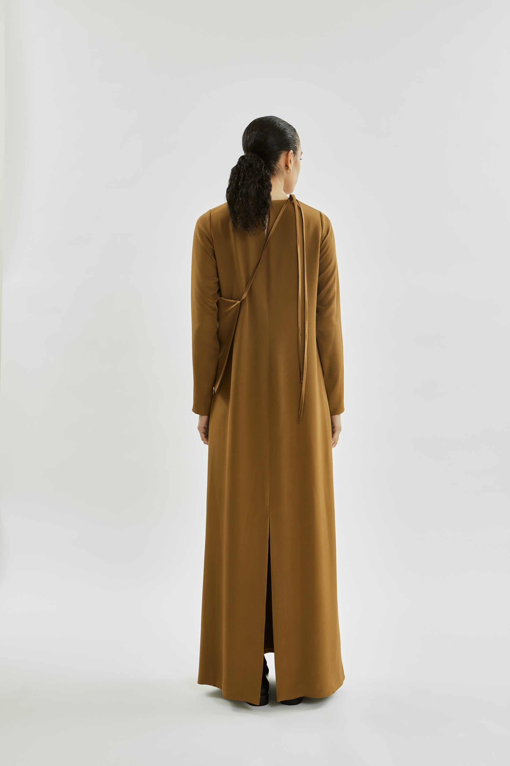 Beatrice dress | Bronze - Crepe silk