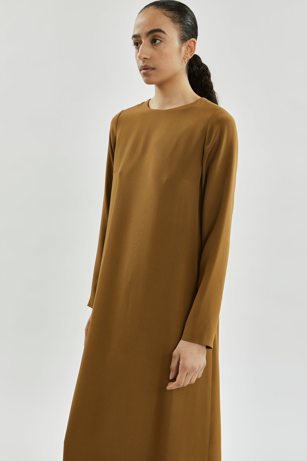 Beatrice dress | Bronze - Crepe silk