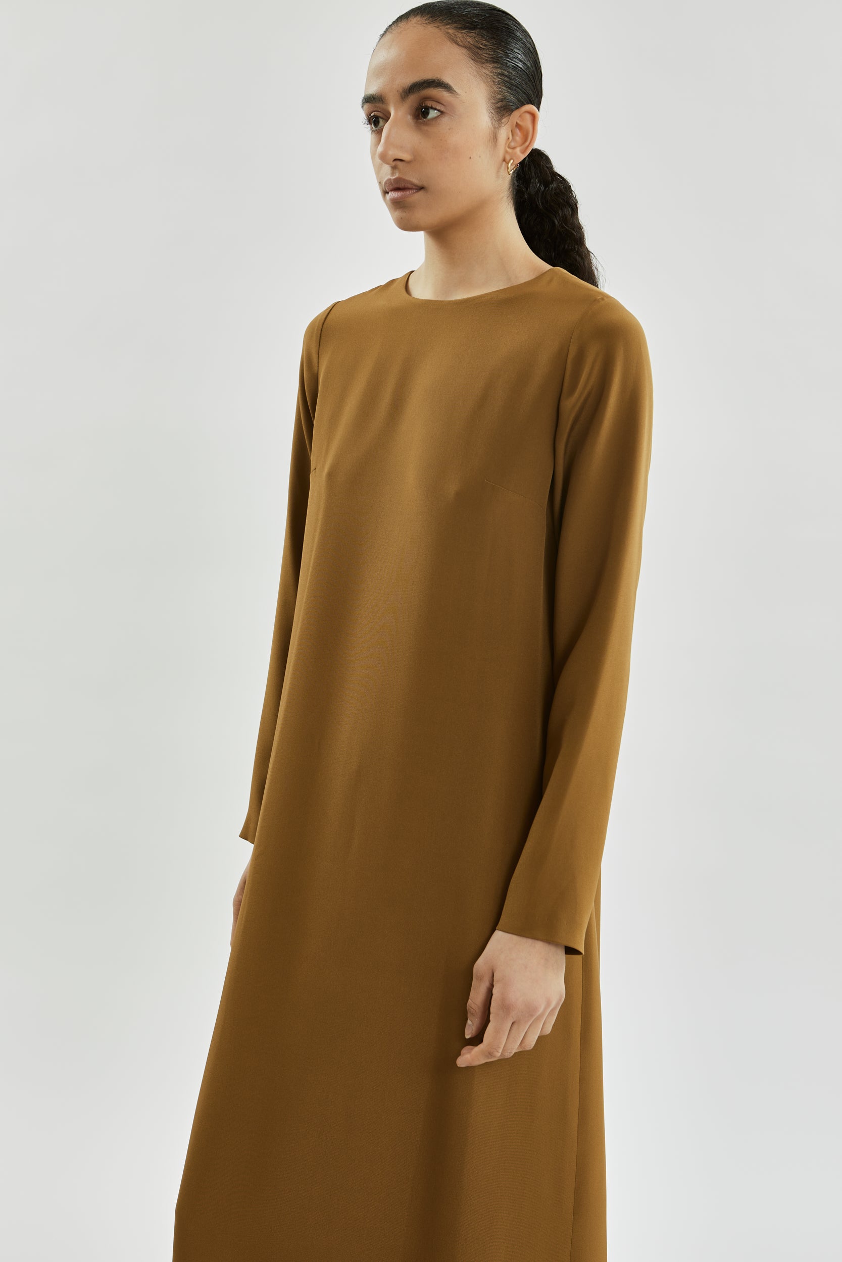 Beatrice dress | Bronze - Crepe silk