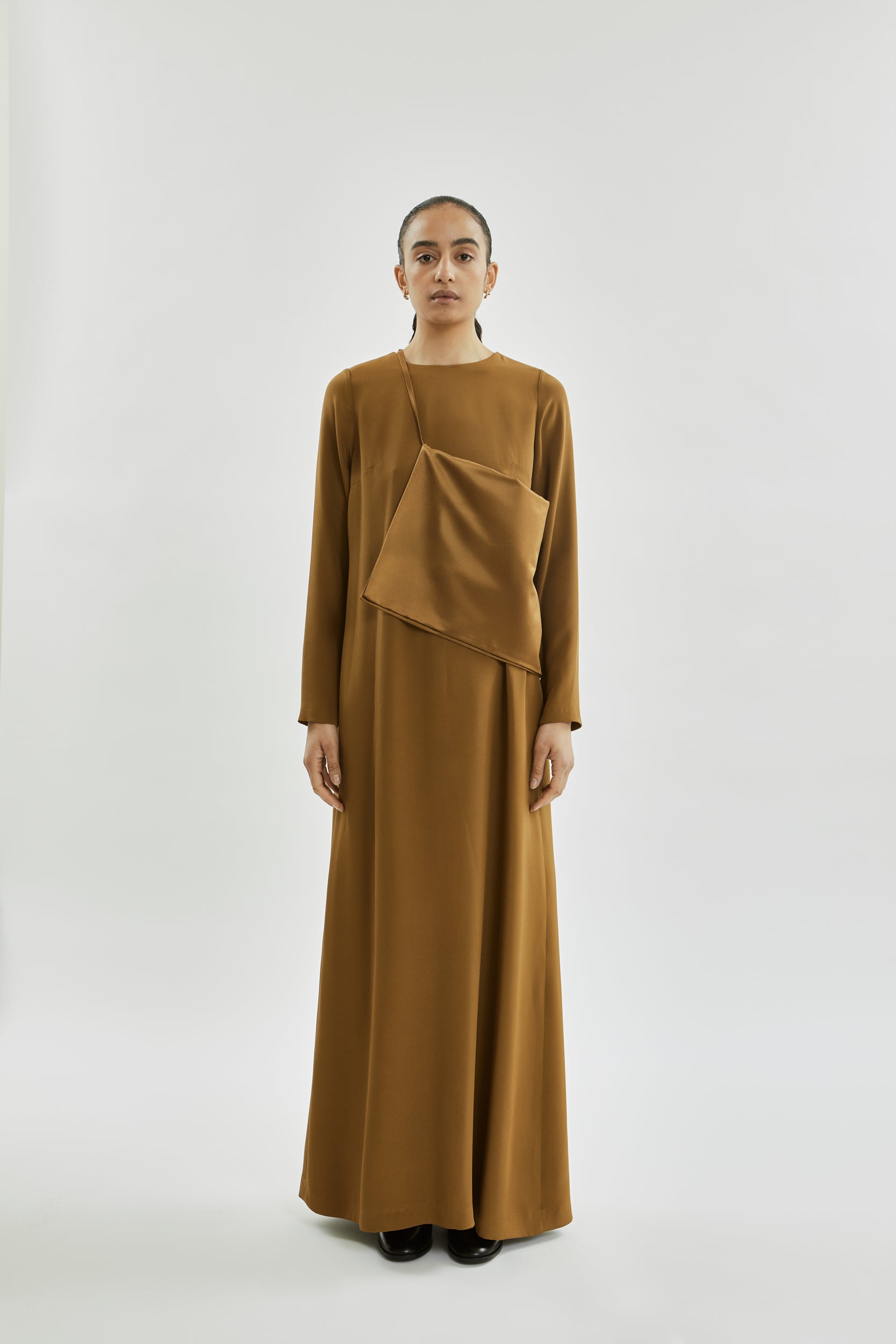 Beatrice dress | Bronze - Crepe silk