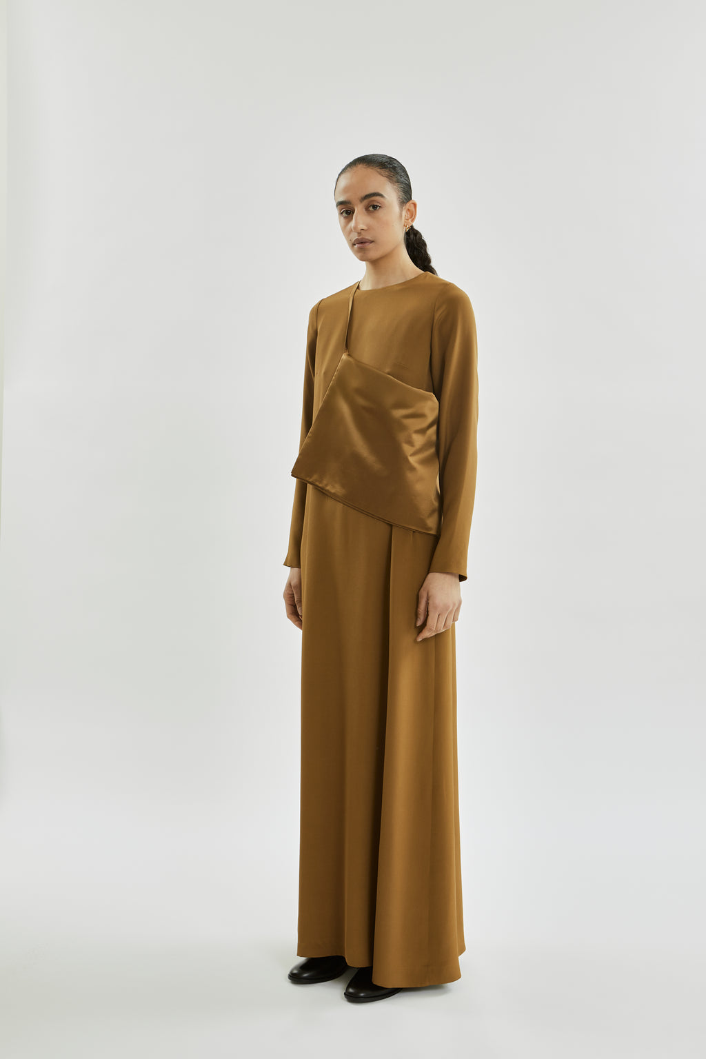 Beatrice dress | Bronze - Crepe silk